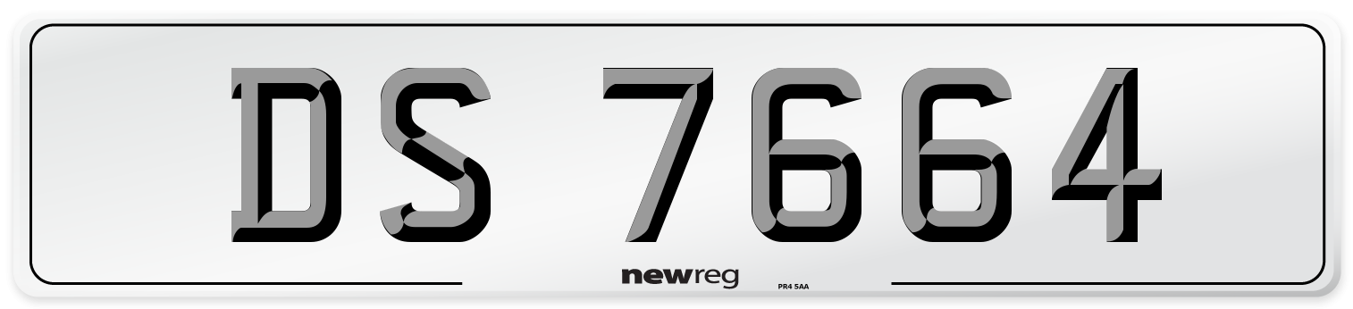 DS 7664 Number Plate from New Reg
